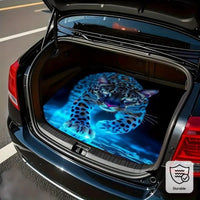 Universal Fit 1pc Blue Cheetah Print Car Trunk Mat All Weather Non Slip Heavy Duty Liner for Luggage Camping Gear