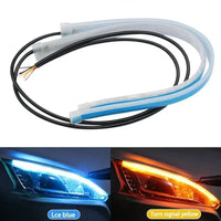LED DRL Car Daytime Running Light Flexible Waterproof Strip Auto Headlights White Turn Signal Yellow Brake Flow Lights 12V