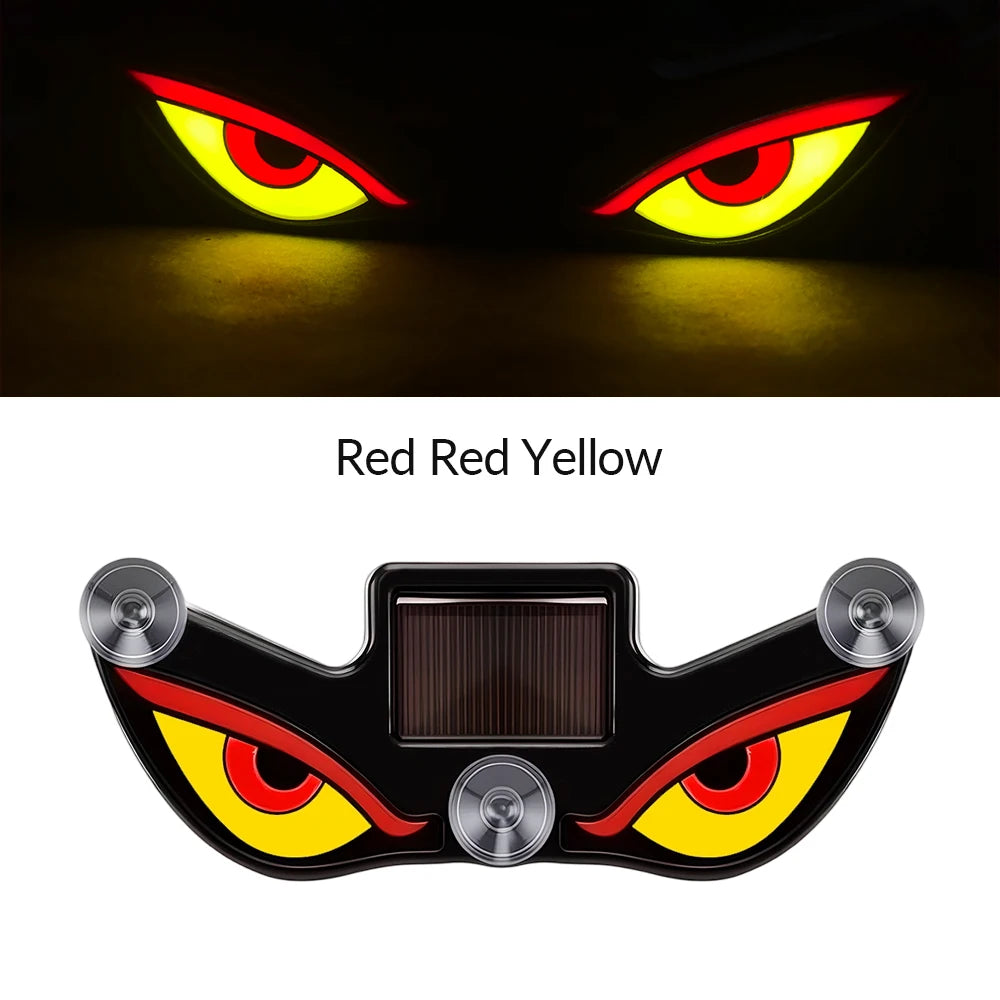 Solar Car Window Devil Eyes Driving Warning Strobe Lights LED Ambient Lights Windshield LED Demon Eyes Car Lights Accessories