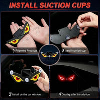 Solar Car Window Devil Eyes Driving Warning Strobe Lights LED Ambient Lights Windshield LED Demon Eyes Car Lights Accessories